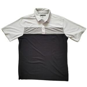 Pebble Beach Men’s Large Golf Polo Shirt Black & Gray Dry-Luxe Performance